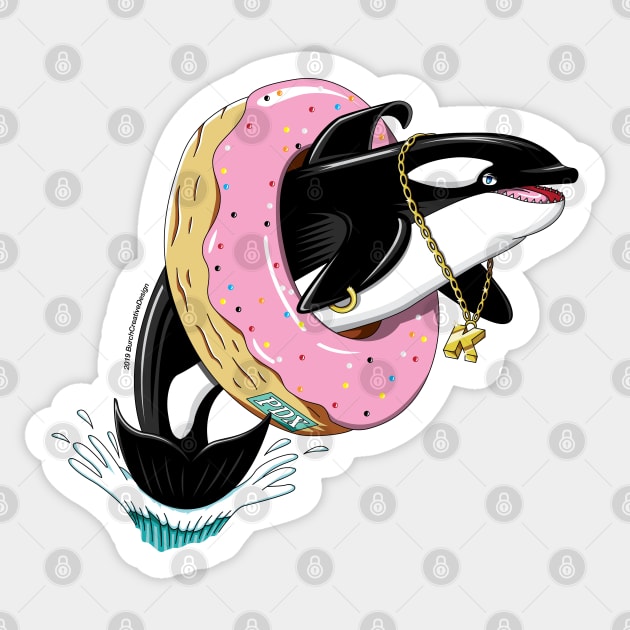 Portland Oregon Keiko Orca Tribute Sticker by BurchCreativeDesign